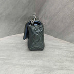 Chanel Classic Flap Dark Blue Patent Leather with Silver Hardware 20K