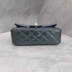 Chanel Classic Flap Dark Blue Patent Leather with Silver Hardware 20K