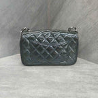 Chanel Classic Flap Dark Blue Patent Leather with Silver Hardware 20K
