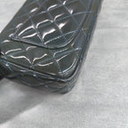 Chanel Classic Flap Dark Blue Patent Leather with Silver Hardware 20K