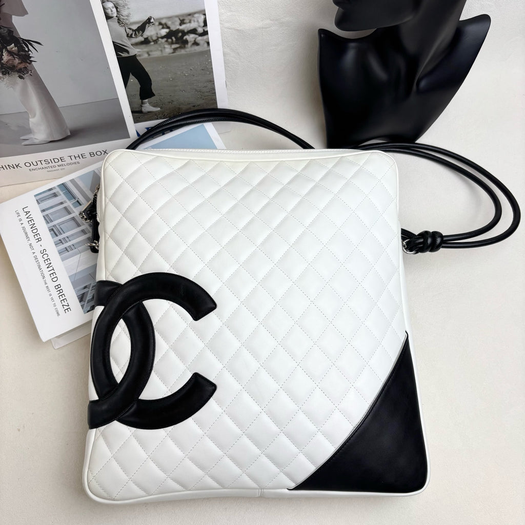 Chanel Black and White Colorblock Cambon Series Large Camera Bag Crossbody Bag