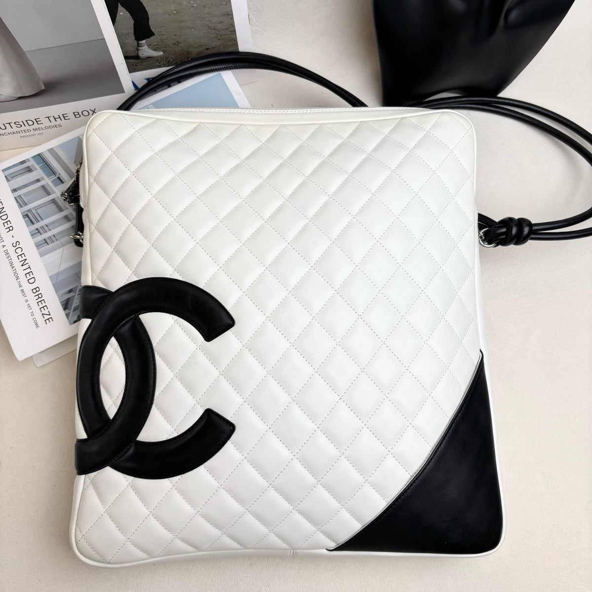Chanel Black and White Colorblock Cambon Series Large Camera Bag Crossbody Bag
