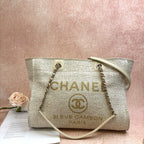 Chanel Deauville Canvas and Leather Beach Bag