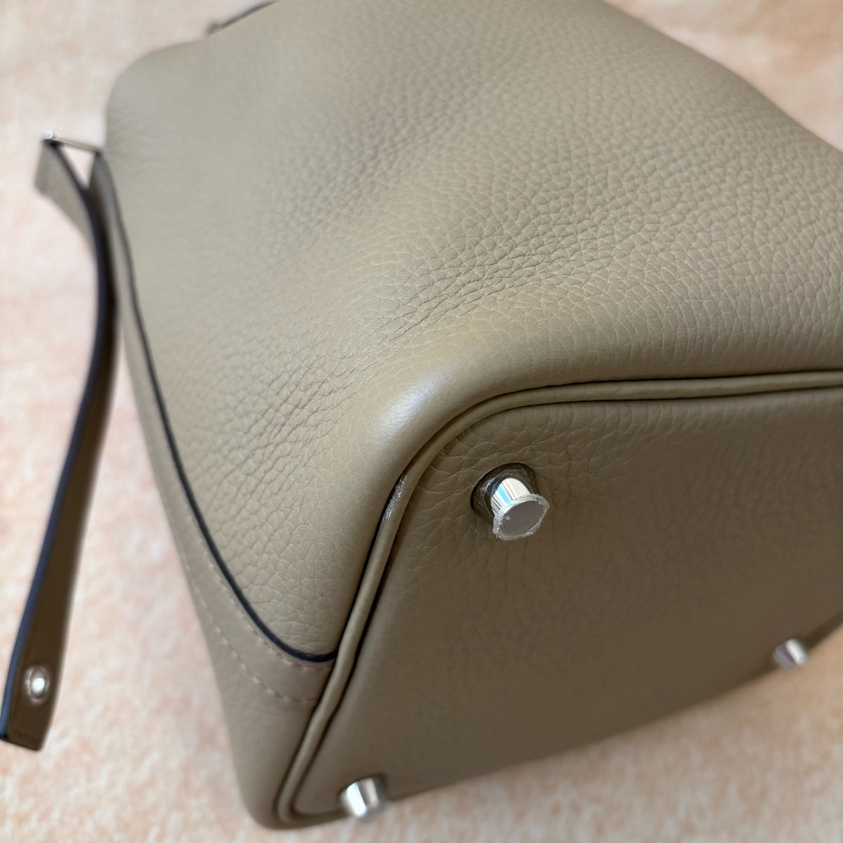 Hermès Picotin Togo Trench Gray W Stamp with Box, Dust Bag, Lock and Keys