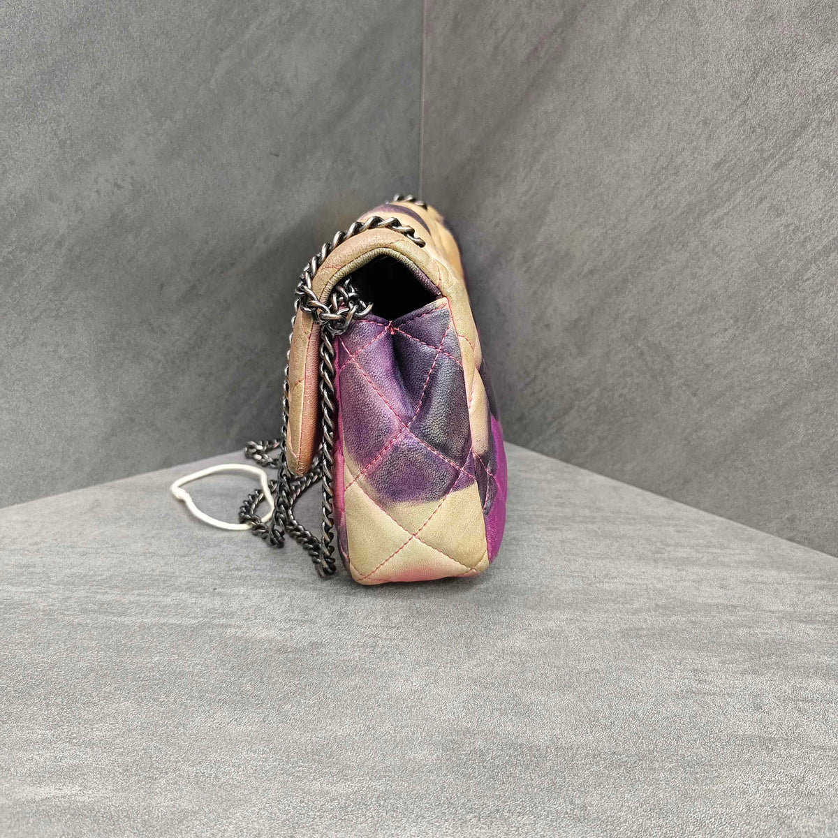 Chanel Limited Edition Graffiti CF Rainbow Gradient Chain Bag Silver Hardware 21K