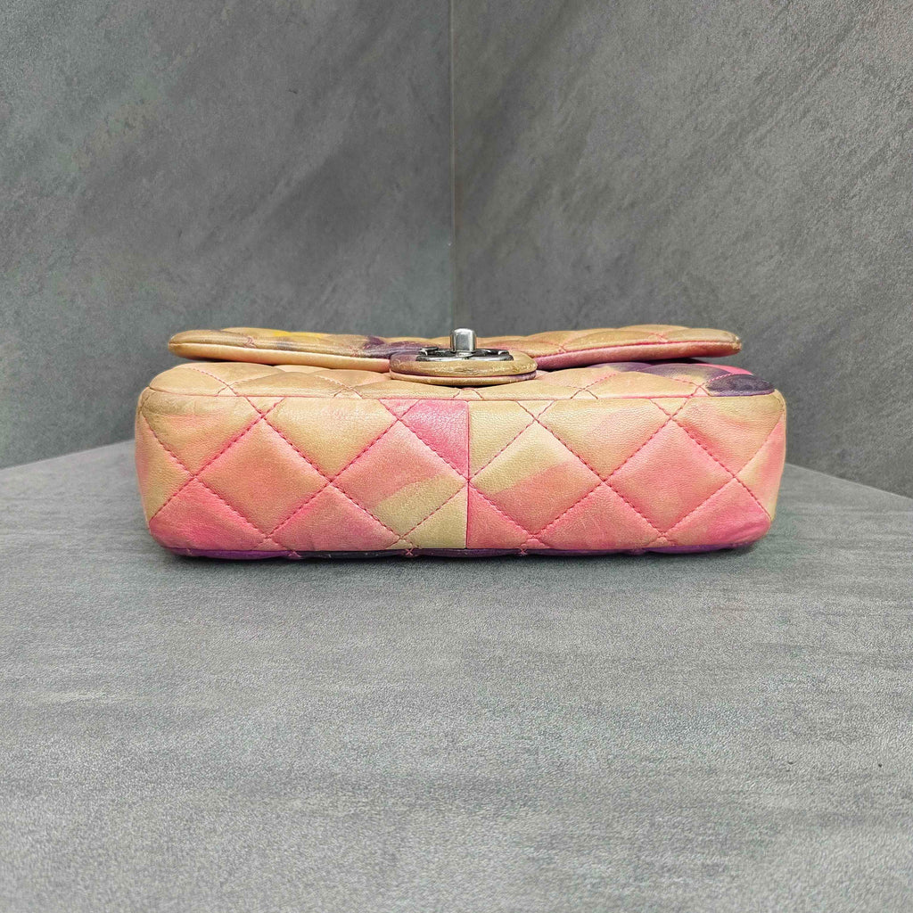 Chanel Limited Edition Graffiti CF Rainbow Gradient Chain Bag Silver Hardware 21K