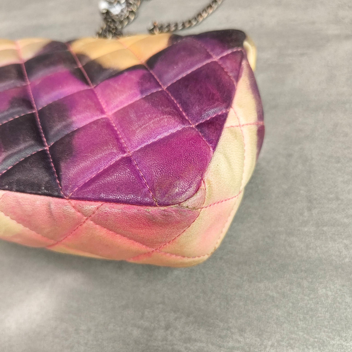 Chanel Limited Edition Graffiti CF Rainbow Gradient Chain Bag Silver Hardware 21K