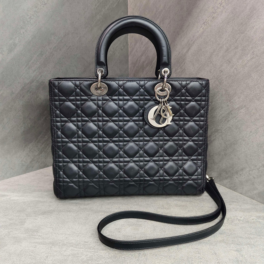 Dior Lady Dior Black Silver Lambskin 2013 Code Color Changed