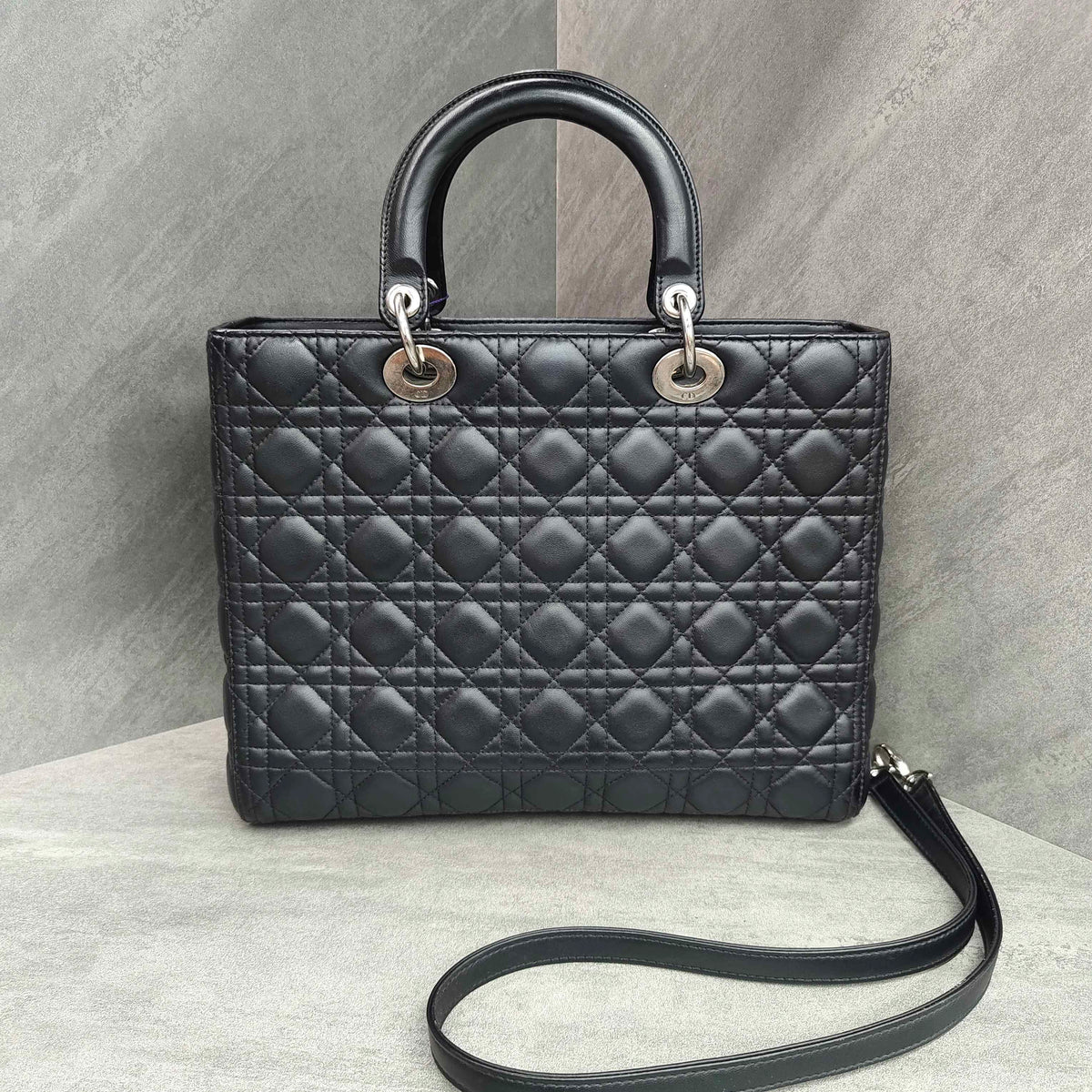 Dior Lady Dior Black Silver Lambskin 2013 Code Color Changed