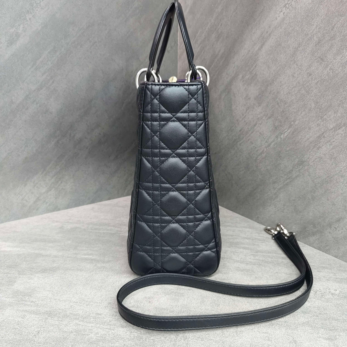 Dior Lady Dior Black Silver Lambskin 2013 Code Color Changed