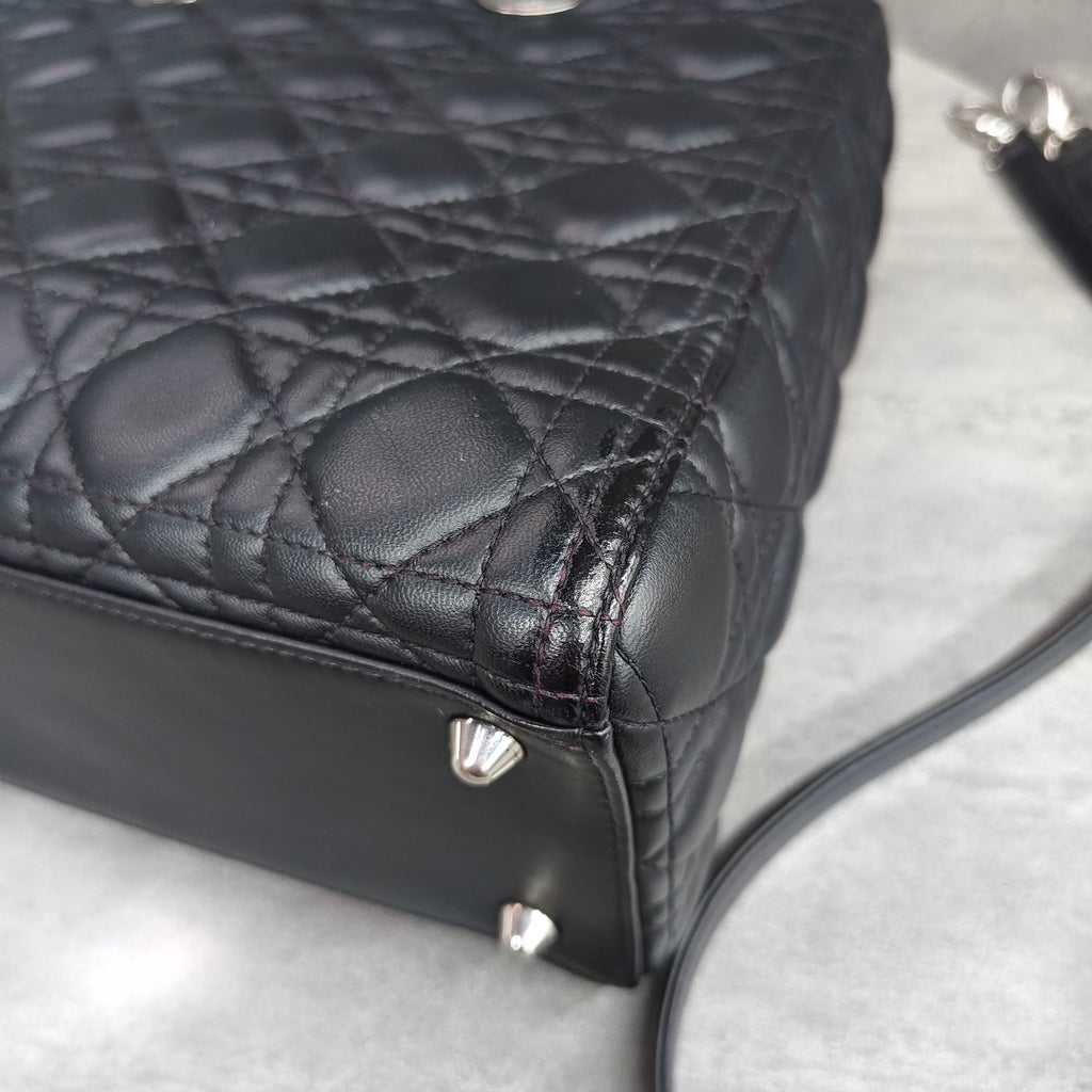 Dior Lady Dior Black Silver Lambskin 2013 Code Color Changed