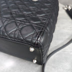 Dior Lady Dior Black Silver Lambskin 2013 Code Color Changed