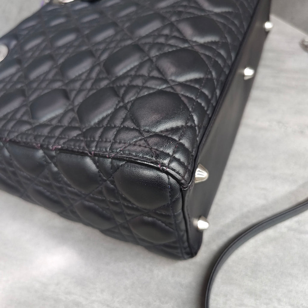 Dior Lady Dior Black Silver Lambskin 2013 Code Color Changed