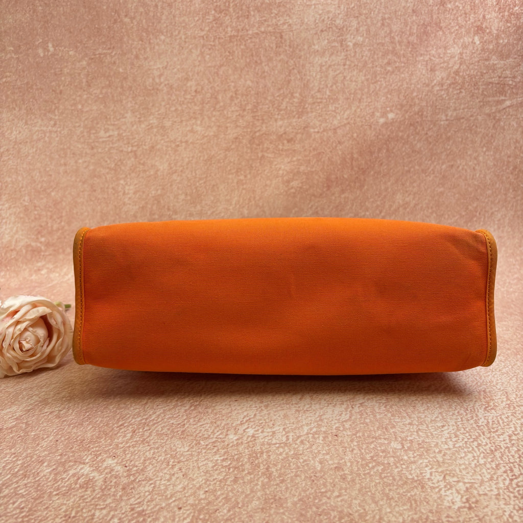 Hermes Herbag Box R Stamp Classic Orange and Brown Cowhide Top Handle and Crossbody Bag with Silver Hardware