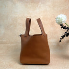 Hermes Gold Picotin Bucket Bag Silver Hardware Z Stamp Full Set