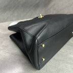 CHANEL Black Gold Pebbled Calfskin Cerf Tote