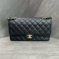 Chanel CF Black Caviar Leather Chain Bag with Gold Hardware