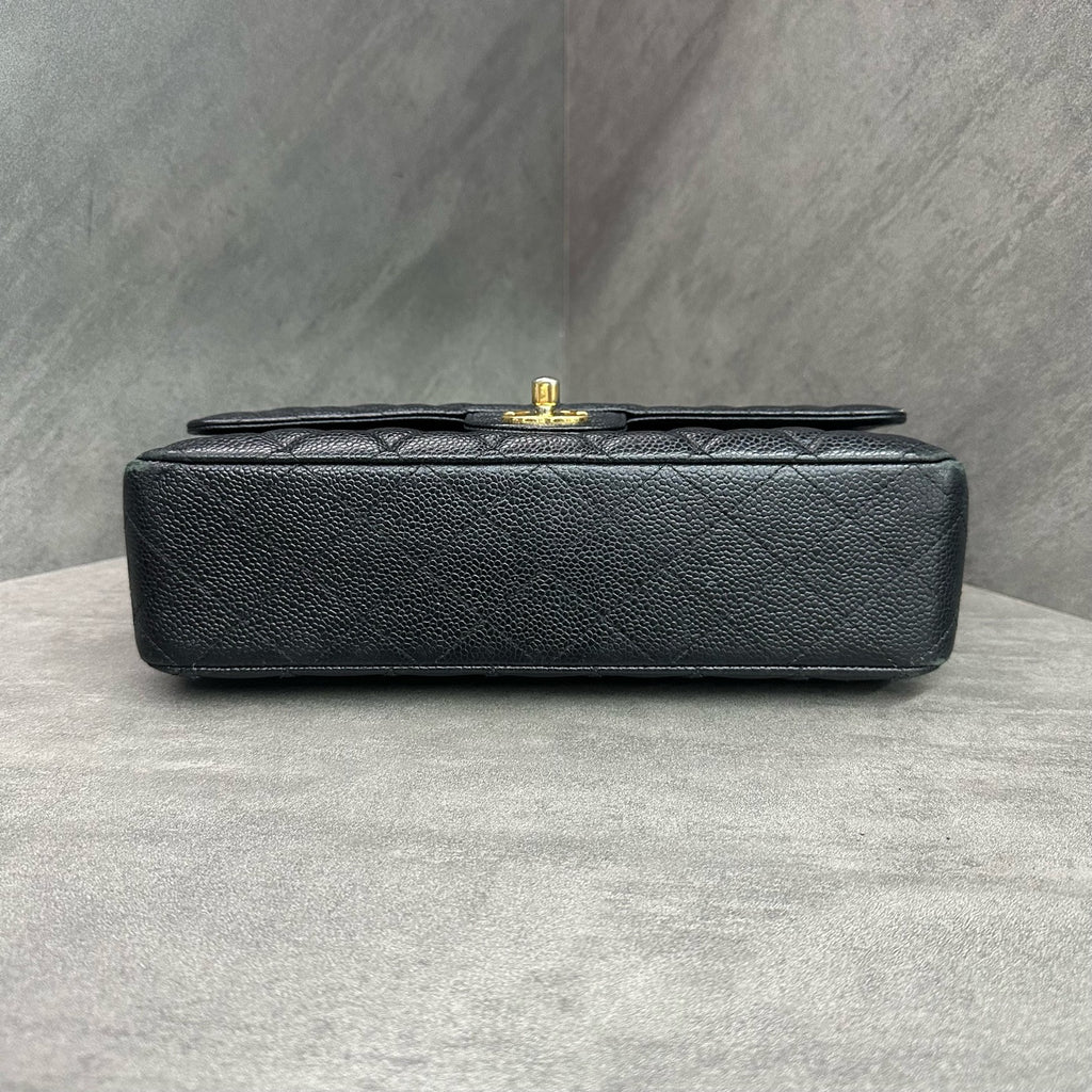 Chanel CF Black Caviar Leather Chain Bag with Gold Hardware