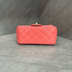 Chanel CF Square Mini Pink Patent Leather Chain Bag with Gold Hardware