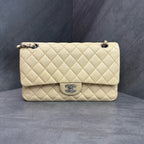 Chanel CF Beige Lambskin Silver Hardware Chain Bag