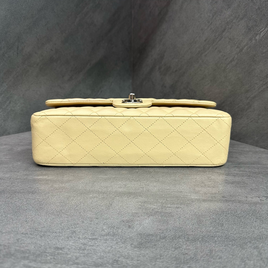Chanel CF Beige Lambskin Silver Hardware Chain Bag