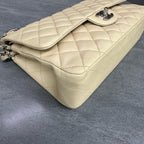 Chanel CF Beige Lambskin Silver Hardware Chain Bag
