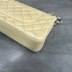 Chanel CF Beige Lambskin Silver Hardware Chain Bag