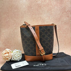 CELINE Triomphe Monogram Bucket Bag Shoulder Crossbody Bag