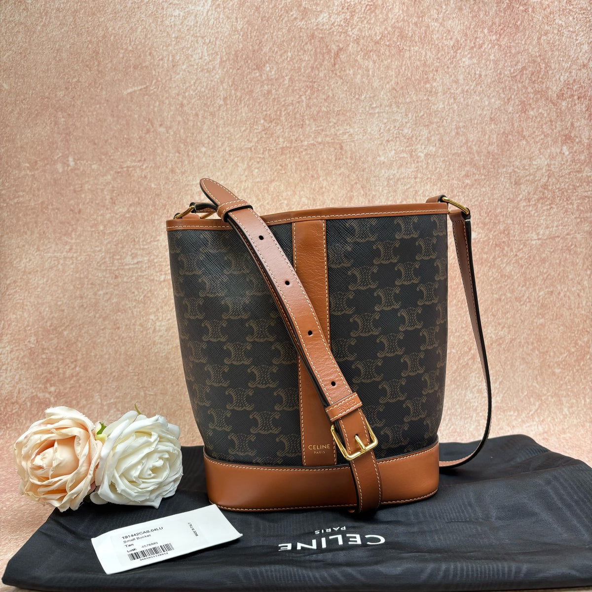CELINE Triomphe Monogram Bucket Bag Shoulder Crossbody Bag