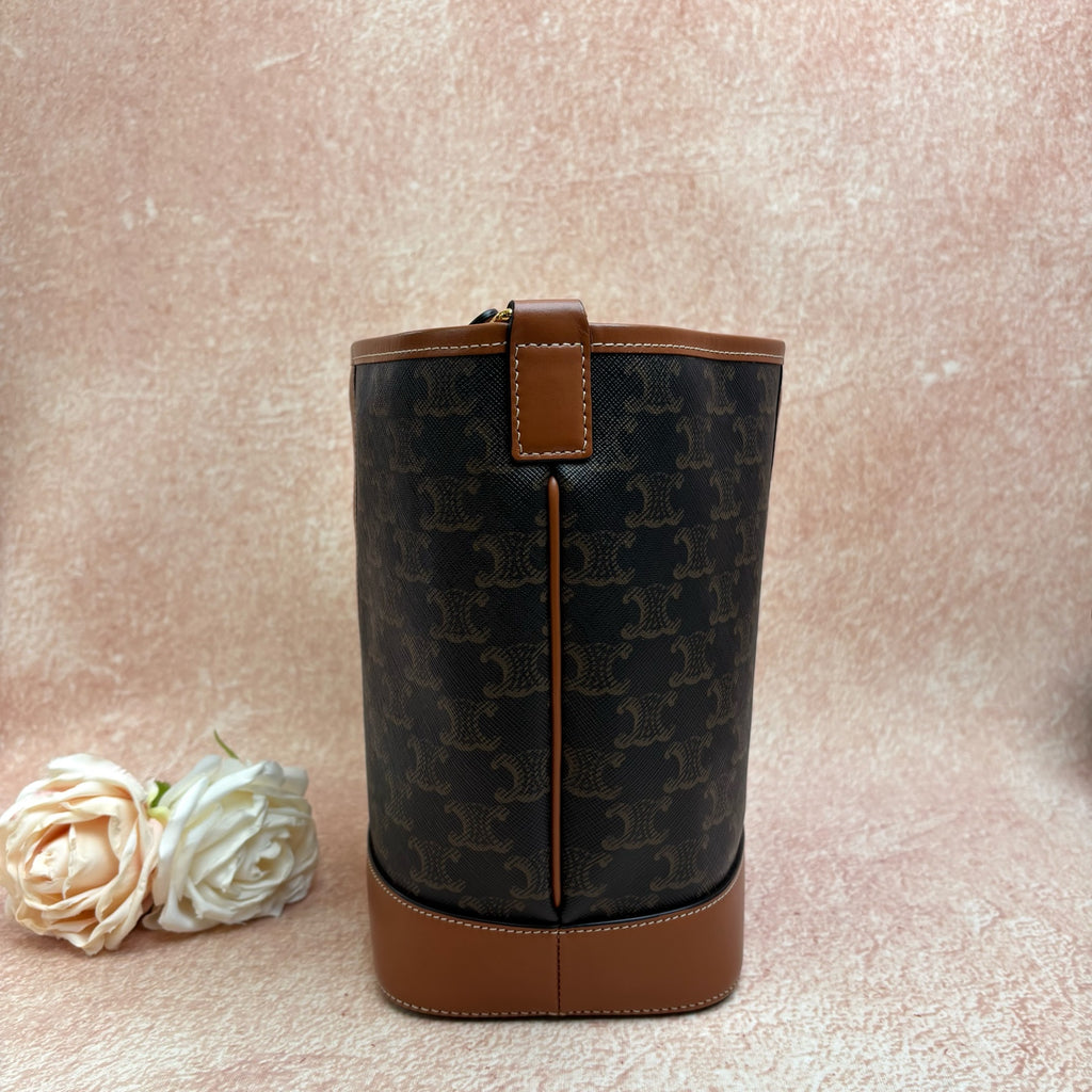 CELINE Triomphe Monogram Bucket Bag Shoulder Crossbody Bag