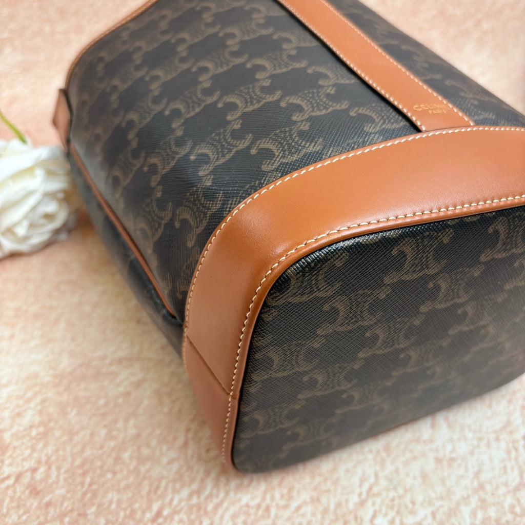 CELINE Triomphe Monogram Bucket Bag Shoulder Crossbody Bag