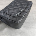 Chanel Classic Flap Square Mini Black Caviar Leather Gold Hardware Chain Bag