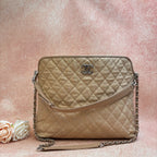 Chanel Cream White Caviar Leather 2-Way Hobo Airport Bag