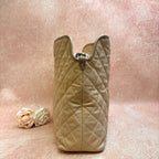 Chanel Cream White Caviar Leather 2-Way Hobo Airport Bag