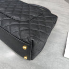 Chanel Coco Handle Black Caviar Leather Gold Hardware Black Handle