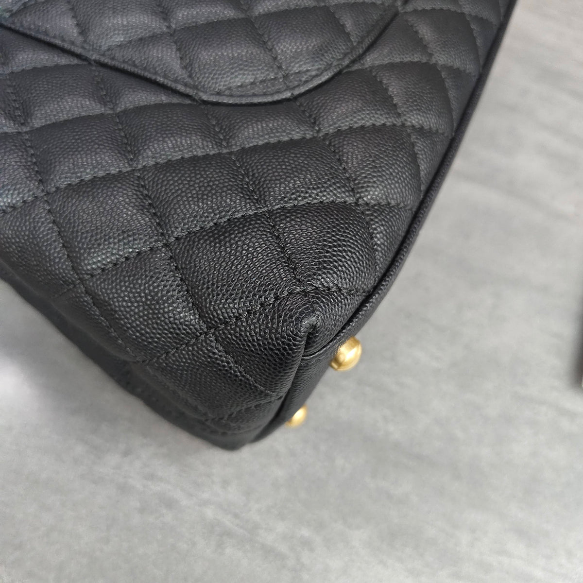 Chanel Coco Handle Black Caviar Leather Gold Hardware Black Handle