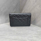 Chanel WOC Black Silver Lambskin Chain Bag