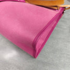 Hermes Pink Canvas and Leather Handbag Shoulder Bag Frame O