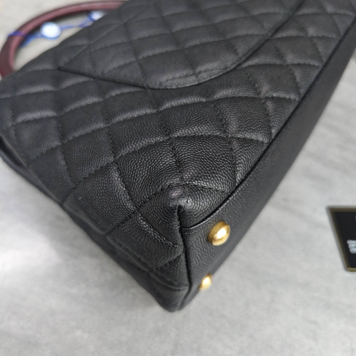 Chanel Coco Handle Black Caviar Leather with Gold Hardware Red Handle 29 Series with Card