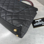 Chanel Coco Handle Black Caviar Leather with Gold Hardware Red Handle 29 Series with Card