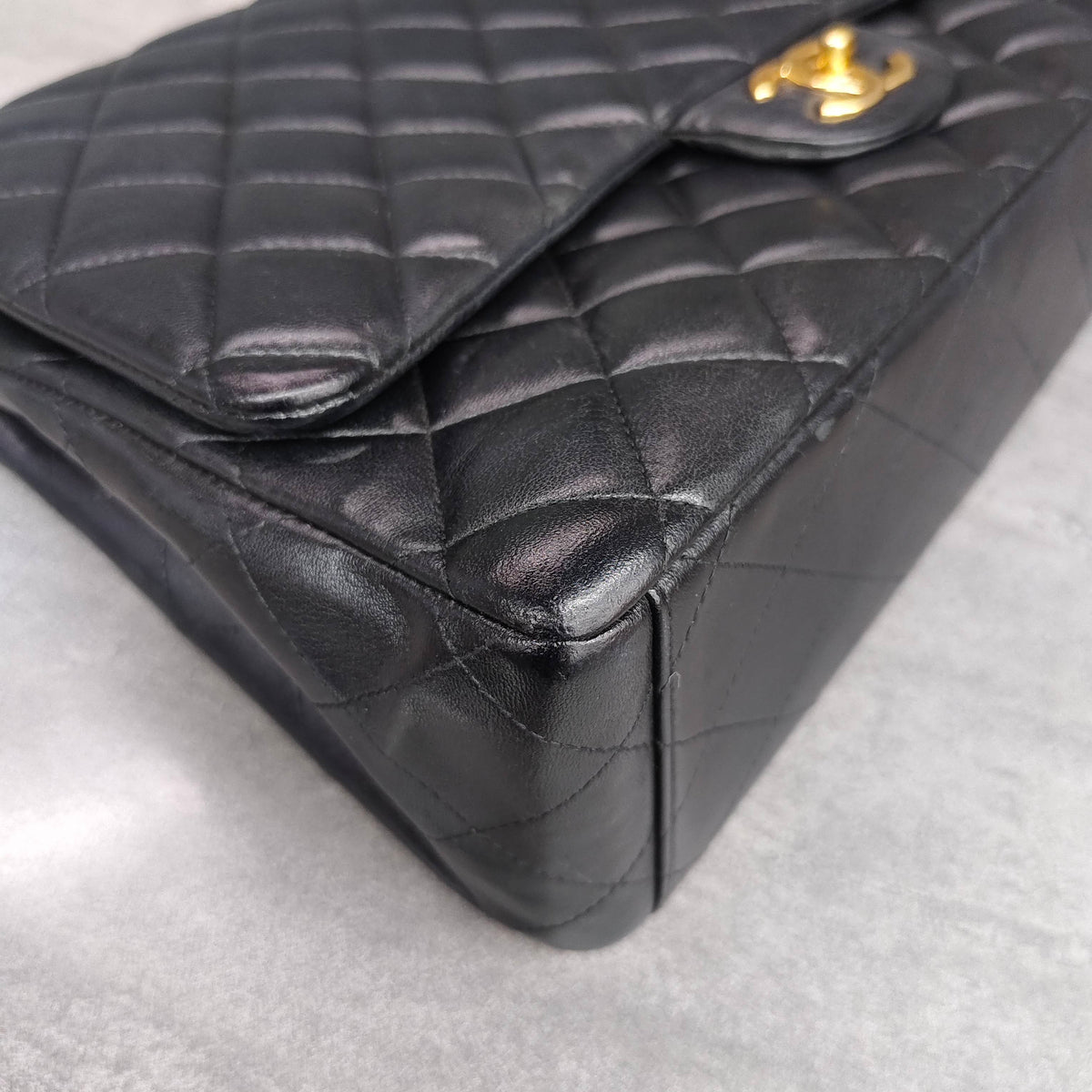 CHANEL Classic Flap Black Lambskin Gold Hardware Chain Bag 15 Series
