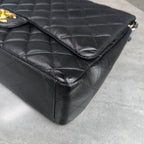 CHANEL Classic Flap Black Lambskin Gold Hardware Chain Bag 15 Series