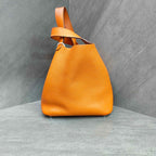 Hermes Picotin orange silver hardware hand-carry bucket bag