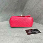 Chanel Classic Flap Square Mini Bag in Rose Red Lambskin with Gold Hardware