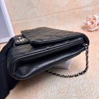 Chanel CF Black Silver Hardware Lambskin Chain Bag