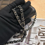 Chanel CF Black Silver Hardware Lambskin Chain Bag