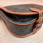 CELINE Folco Saddle Bag in Classic Monogram Canvas, Crossbody Shoulder Bag