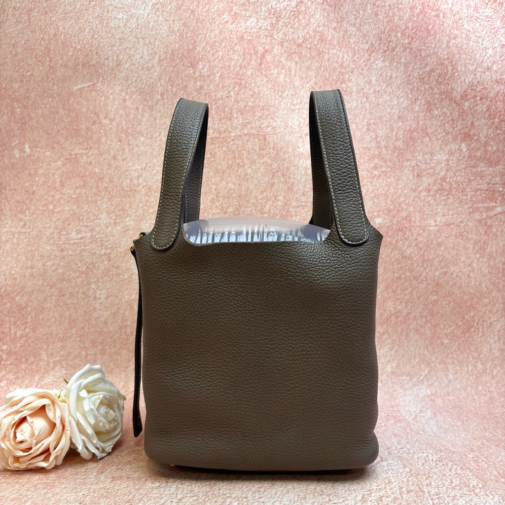 Hermes Picotin Etoupe Gold Hardware Clemence Leather