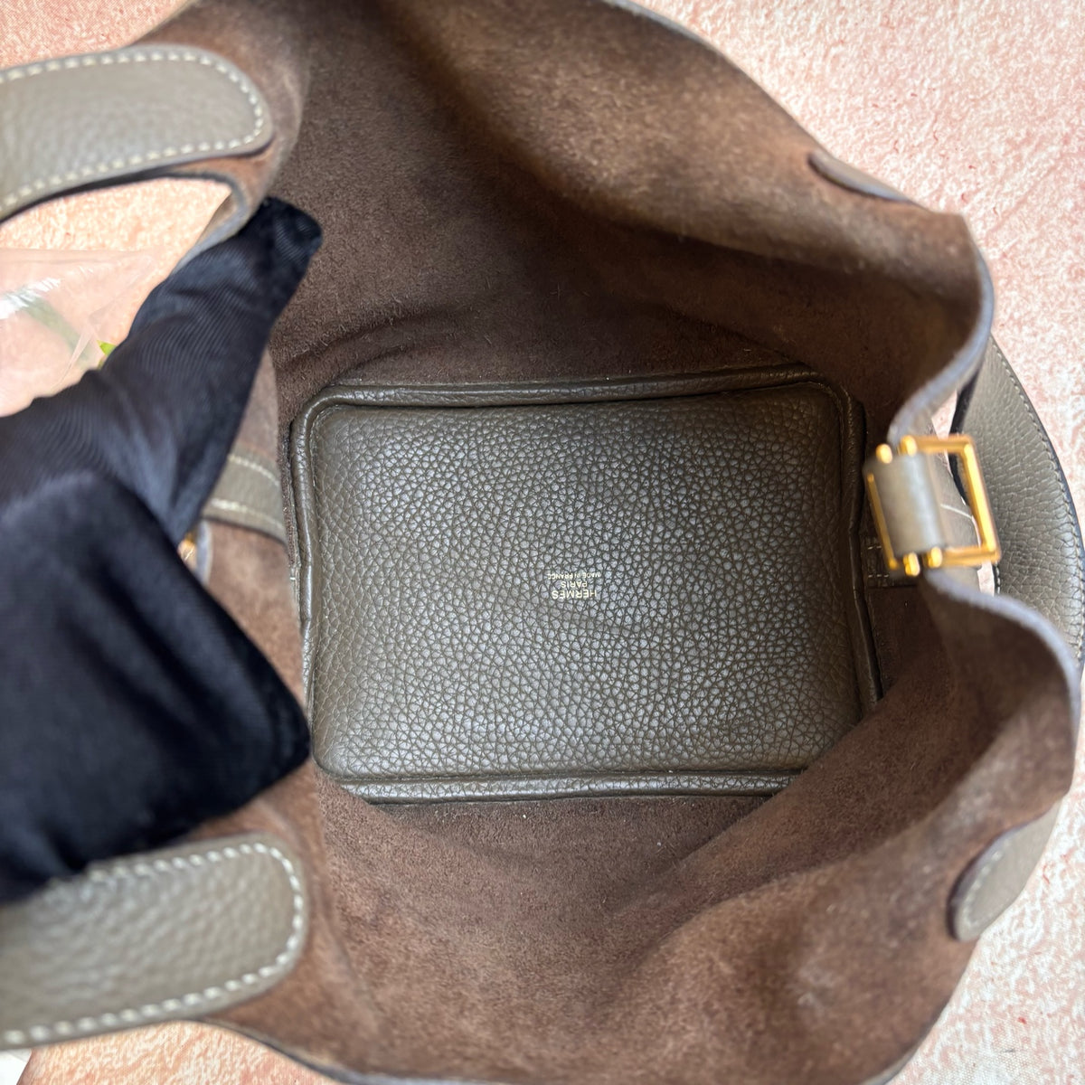 Hermes Picotin Etoupe Gold Hardware Clemence Leather