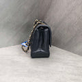 Chanel Classic Flap Square Mini Black Chevron Lambskin Chain Bag with Gold Hardware